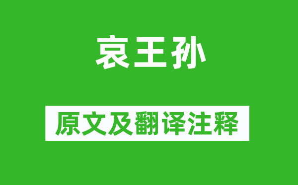 杜甫《哀天孙》原文及翻译正文,诗意诠释