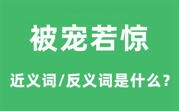 被宠若惊的近义词和反义词是甚么,被宠若惊是甚么意义