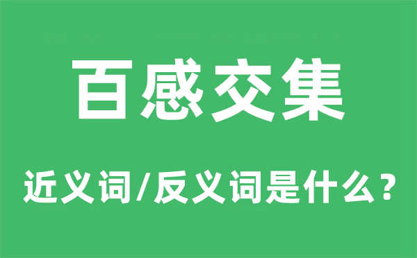 百感交加的近义词和反义词是甚么,百感交加是甚么意义