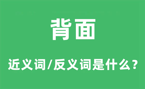 反面的近义词和反义词是甚么,反面是甚么意义