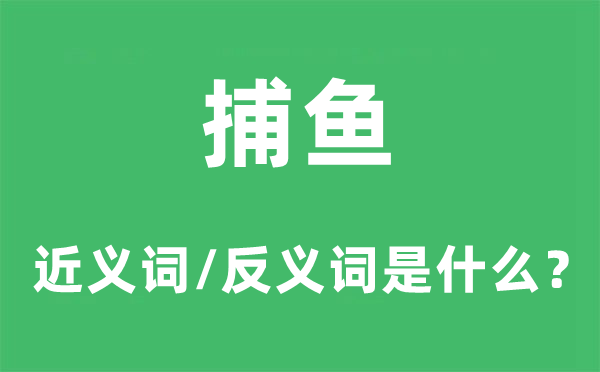 网鱼的近义词和反义词是甚么,网鱼是甚么意义