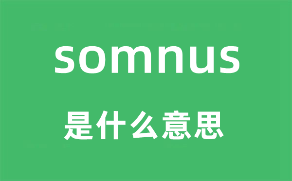 somnus是甚么意义,somnus怎样读,中文翻译是甚么