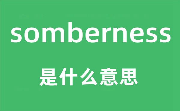 somberness是甚么意义,somberness怎样读,中文翻译是甚么