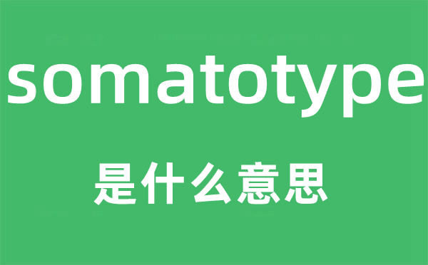 somatotype是甚么意义,somatotype怎样读,中文翻译是甚么