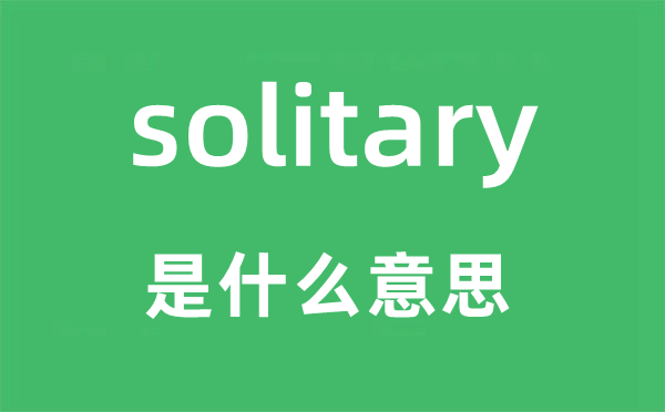 solitary是甚么意义,solitary怎样读,中文翻译是甚么