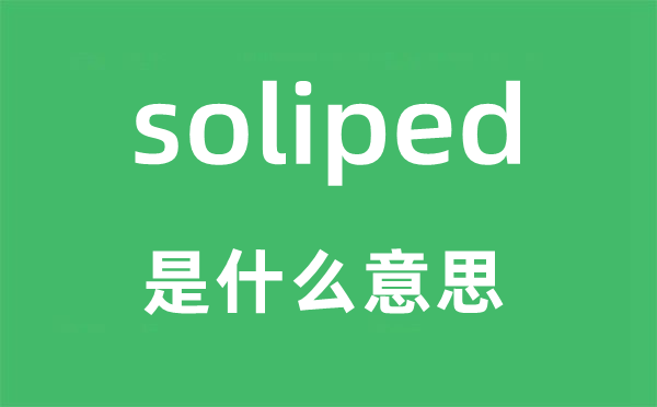soliped是甚么意义,soliped怎样读,中文翻译是甚么