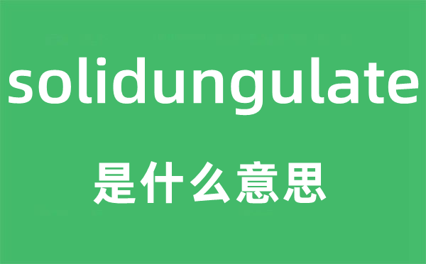 solidungulate是甚么意义,solidungulate怎样读,中文翻译是甚么