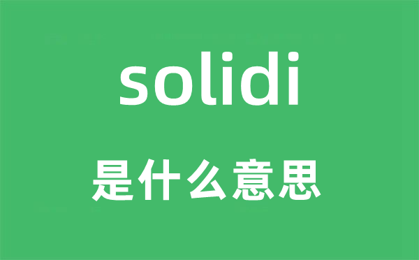 solidi是甚么意义,solidi怎样读,中文翻译是甚么