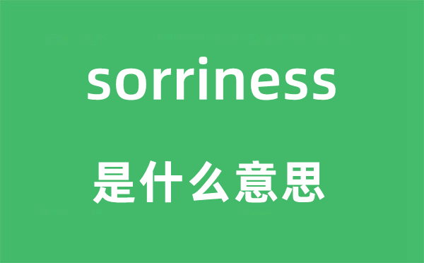 sorriness是甚么意义,sorriness怎样读,中文翻译是甚么