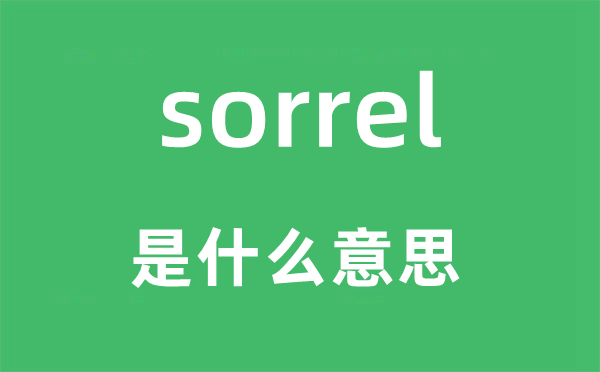 sorrel是甚么意义,sorrel怎样读,中文翻译是甚么