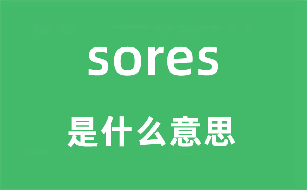 sores是甚么意义,sores怎样读,中文翻译是甚么