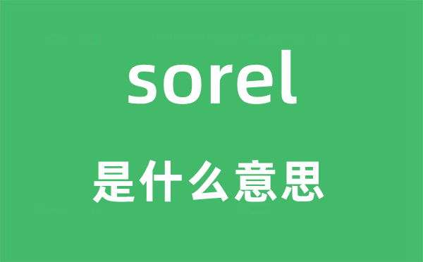 sorel是甚么意义,sorel怎样读,中文翻译是甚么