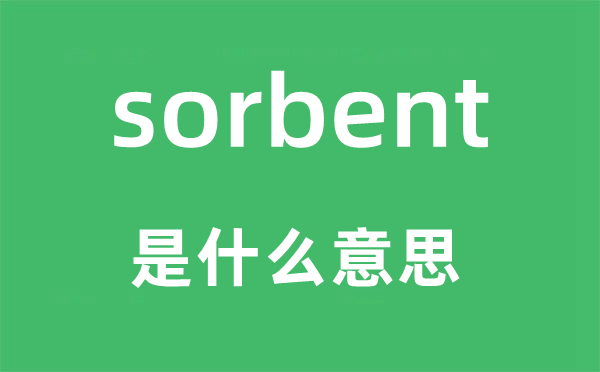sorbent是甚么意义,sorbent怎样读,中文翻译是甚么
