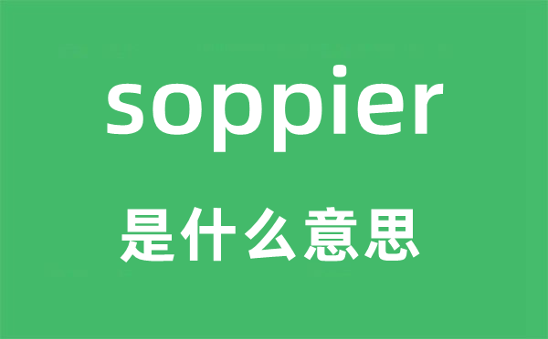 soppier是甚么意义,soppier怎样读,中文翻译是甚么
