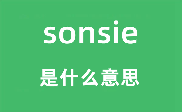 sonsie是甚么意义,sonsie怎样读,中文翻译是甚么