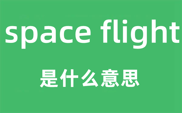 space flight是甚么意义,中文翻译是甚么