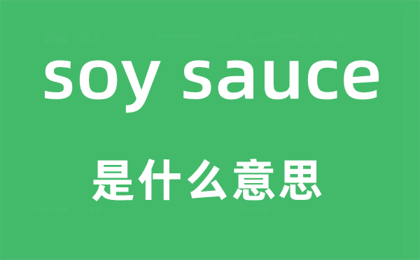soy sauce是甚么意义,中文翻译是甚么