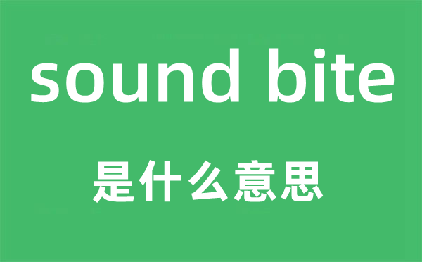 sound bite是甚么意义,中文翻译是甚么