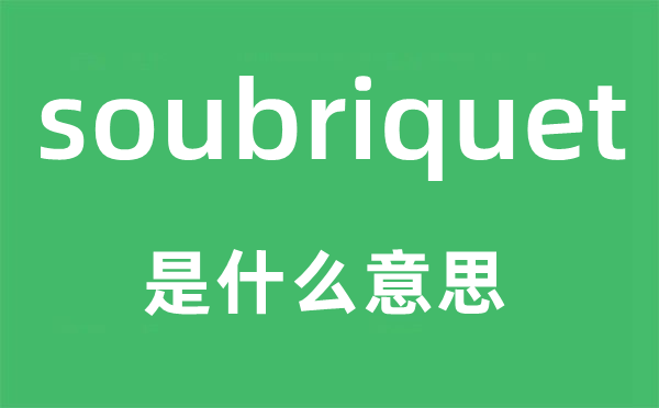 soubriquet是甚么意义,soubriquet怎样读,中文翻译是甚么