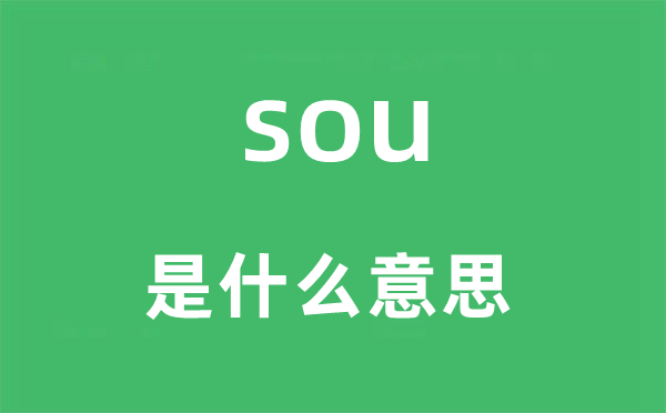 sou是甚么意义,sou怎样读,中文翻译是甚么