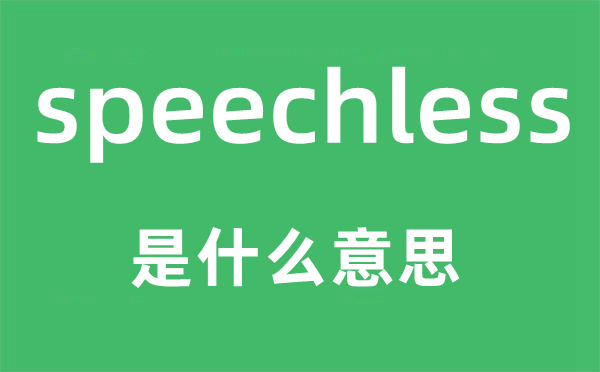 speechless是甚么意义,speechless怎样读,中文翻译是甚么