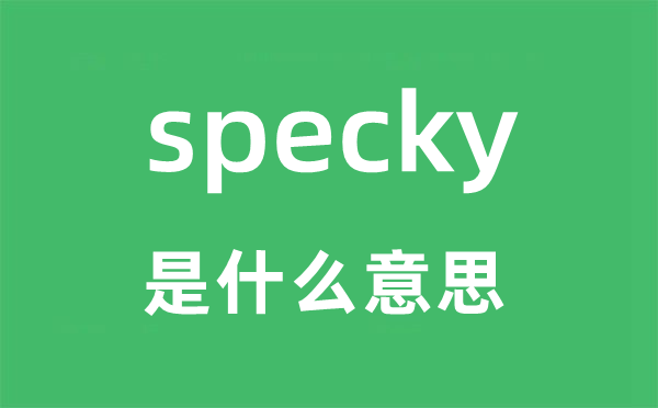 specky是甚么意义,specky怎样读,中文翻译是甚么