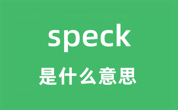 speck是甚么意义,speck怎样读,中文翻译是甚么