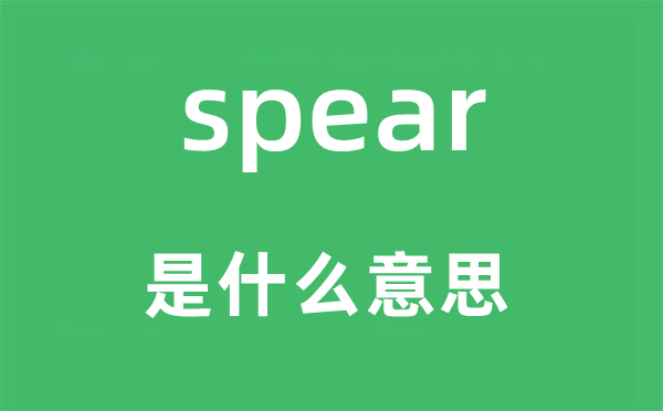spear是甚么意义,spear怎样读,中文翻译是甚么