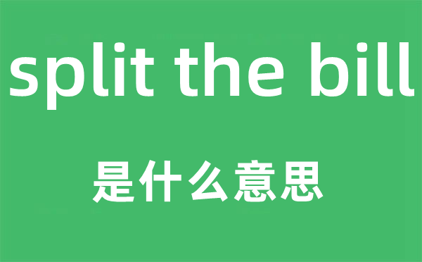 split the bill是甚么意义,中文翻译是甚么
