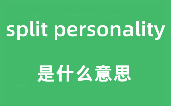 split personality是甚么意义,中文翻译是甚么