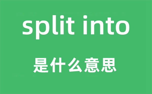 split into是甚么意义,中文翻译是甚么