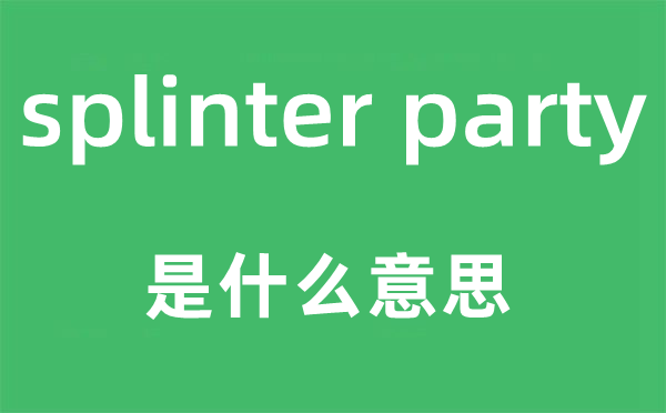 splinter party是甚么意义,中文翻译是甚么