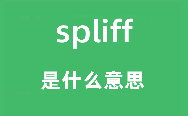 spliff是甚么意义,spliff怎样读,中文翻译是甚么