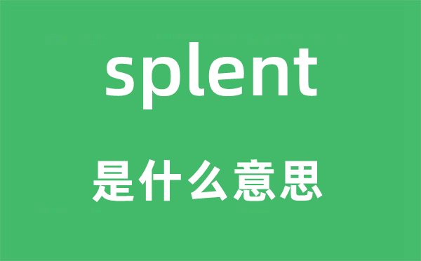 splent是甚么意义,splent怎样读,中文翻译是甚么