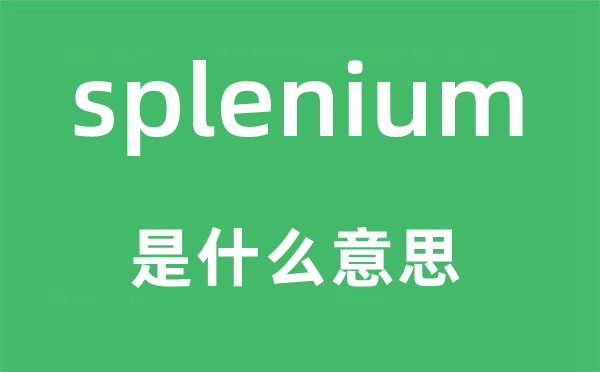 splenium是甚么意义,splenium怎样读,中文翻译是甚么