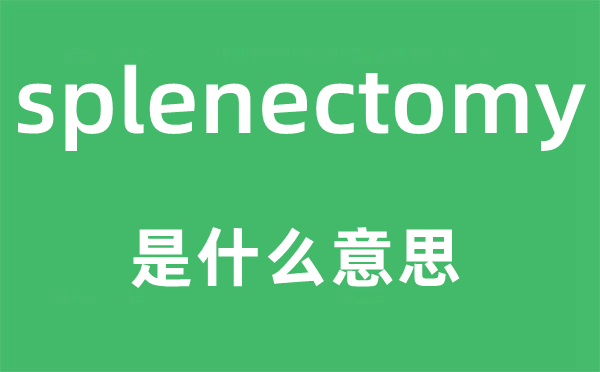 splenectomy是甚么意义,splenectomy怎样读,中文翻译是甚么