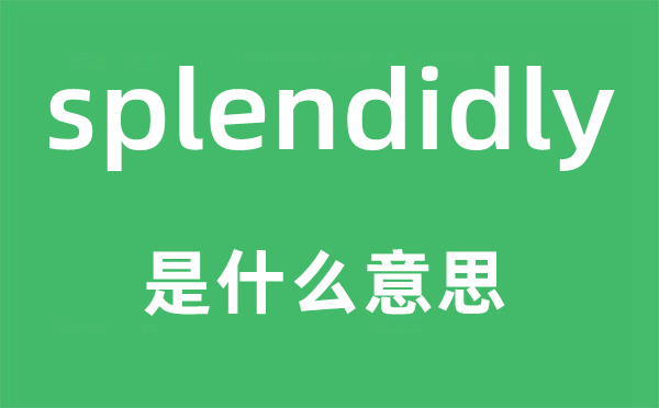 splendidly是甚么意义,splendidly怎样读,中文翻译是甚么