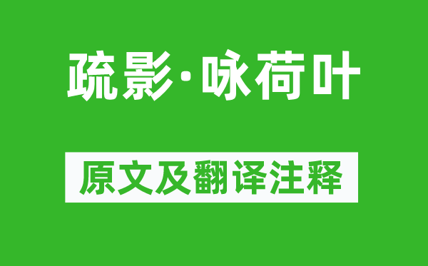 张炎《疏影·咏荷叶》原文及翻译正文,诗意诠释