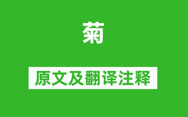 郑谷《菊》原文及翻译正文,诗意诠释
