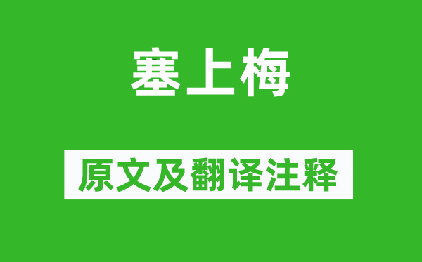 王建《塞上梅》原文及翻译正文,诗意诠释