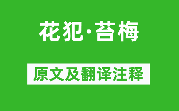 王沂孙《花犯·苔梅》原文及翻译正文,诗意诠释
