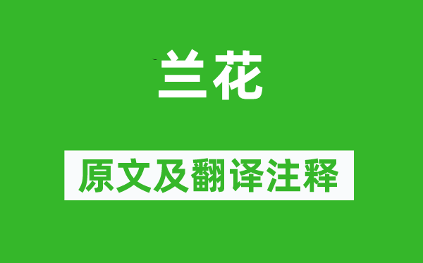 许棐《兰花》原文及翻译正文,诗意诠释
