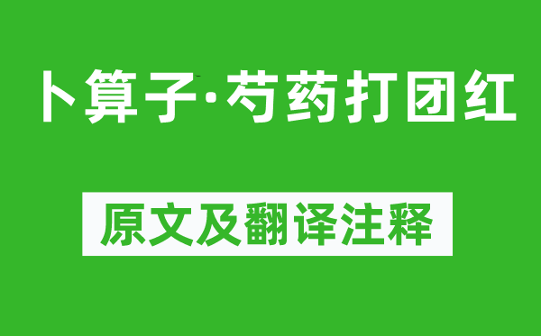 洪咨夔《卜算子·芍药打团红》原文及翻译正文,诗意诠释