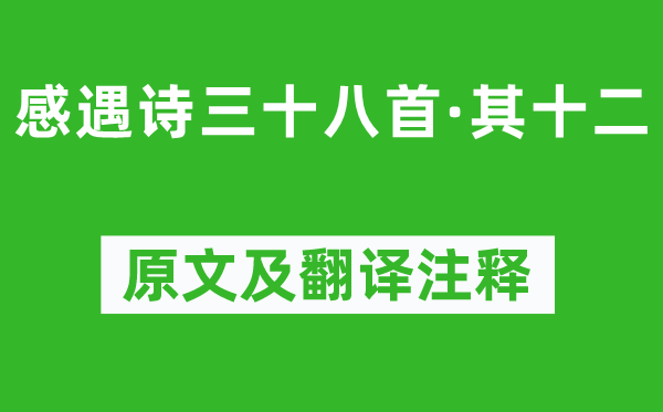 陈子昂《感遇诗三十八首·其十二》原文及翻译正文,诗意诠释