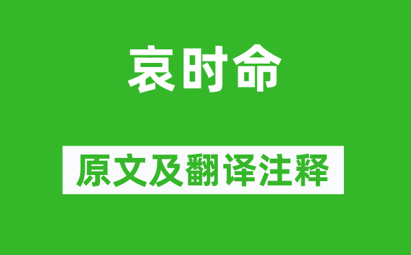 庄忌《哀时命》原文及翻译正文,诗意诠释