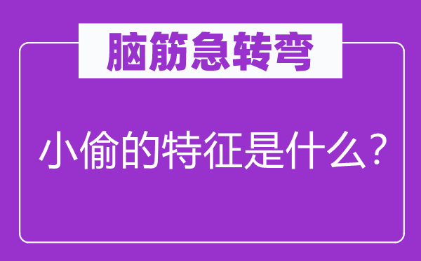 脑子急转弯：小偷的特点是甚么？
