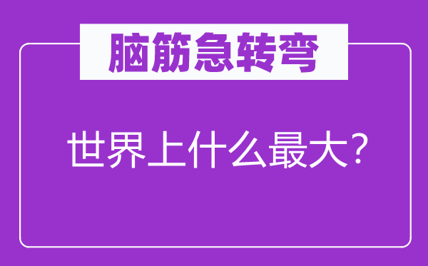脑子急转弯：天下上甚么最大？