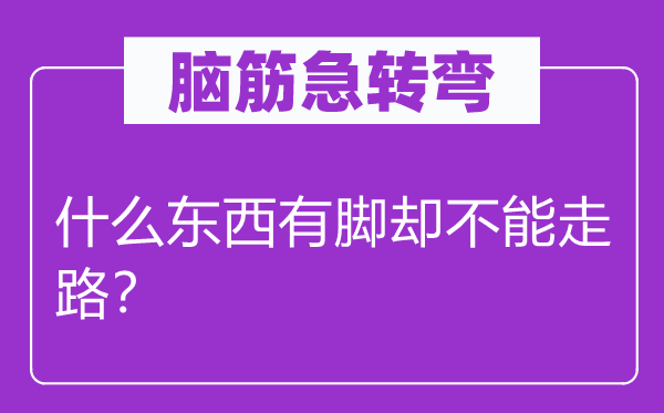 脑子急转弯：甚么东西有脚却不能走路？