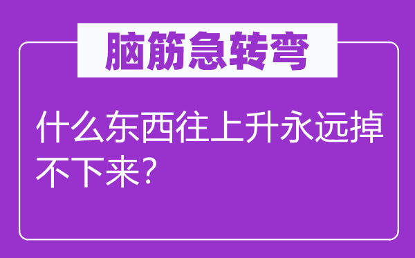 脑子急转弯：甚么东西往上升永久掉不上去？