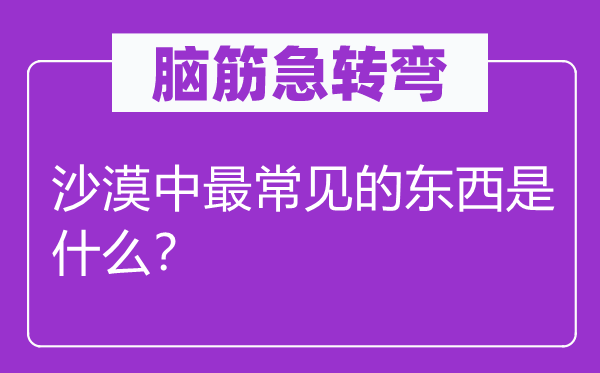 脑子急转弯：戈壁中最罕见的东西是甚么？